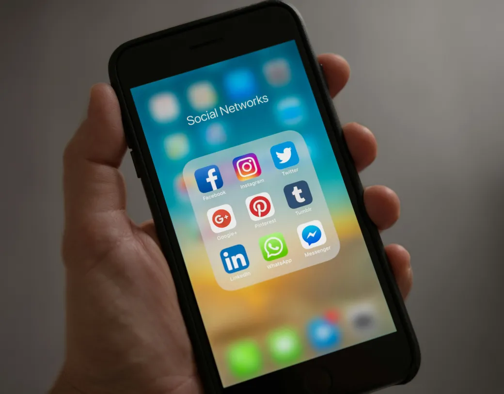 phone with social media apps