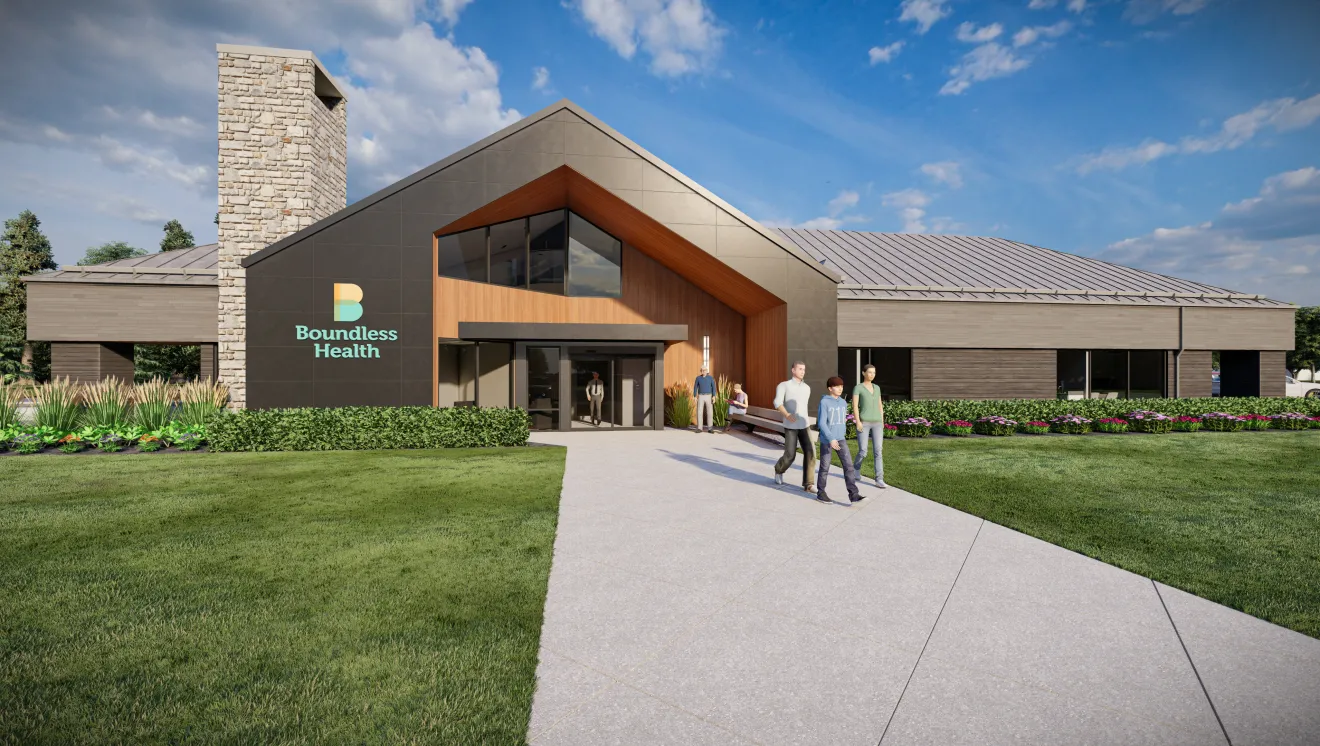 Rendering of the new Boundless Health building. 