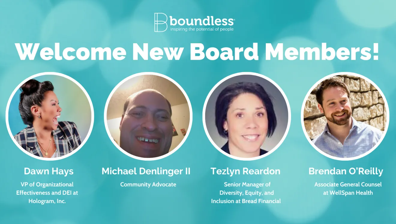 Four board member pictures in circles