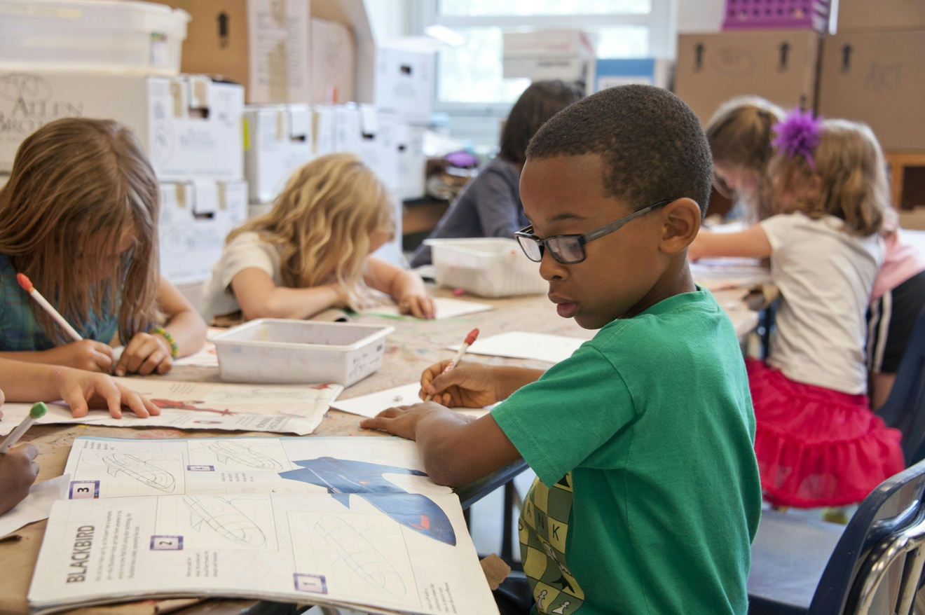 Kids sitting in classroom