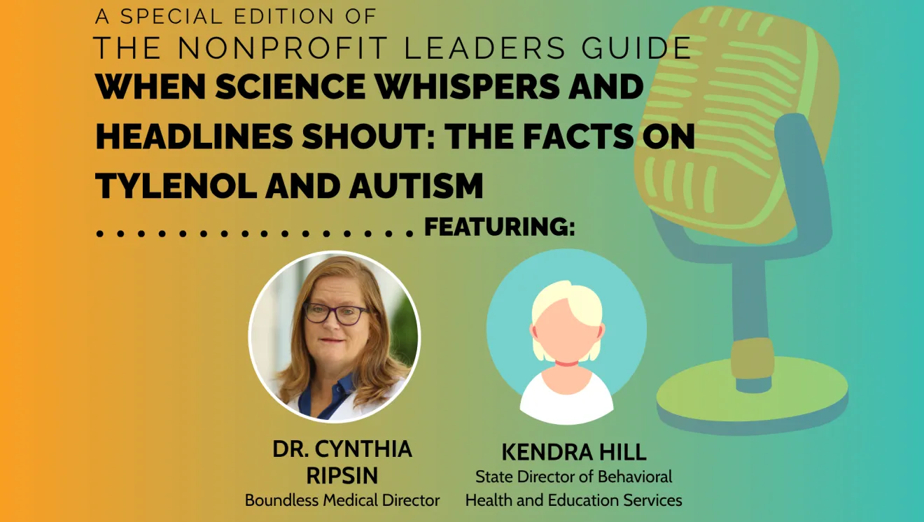 Podcast banner reading When Science Whispers and Headlines Shout: The Facts on Tylenol and Autism