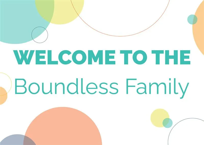 A graphic reading "Welcome to the Boundless Family"