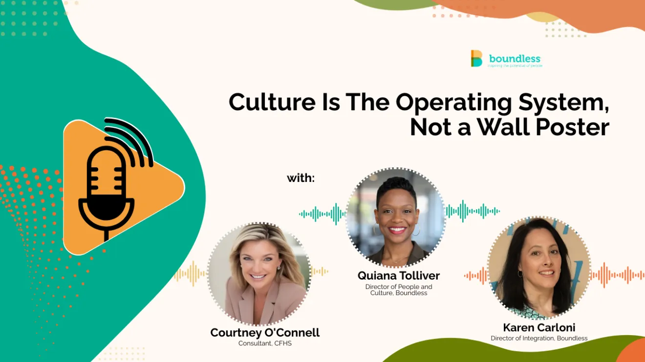 Podcast Graphic with headshots of Quiana Tolliver, Karen Carloni, and Courtney Hughes O'Connell