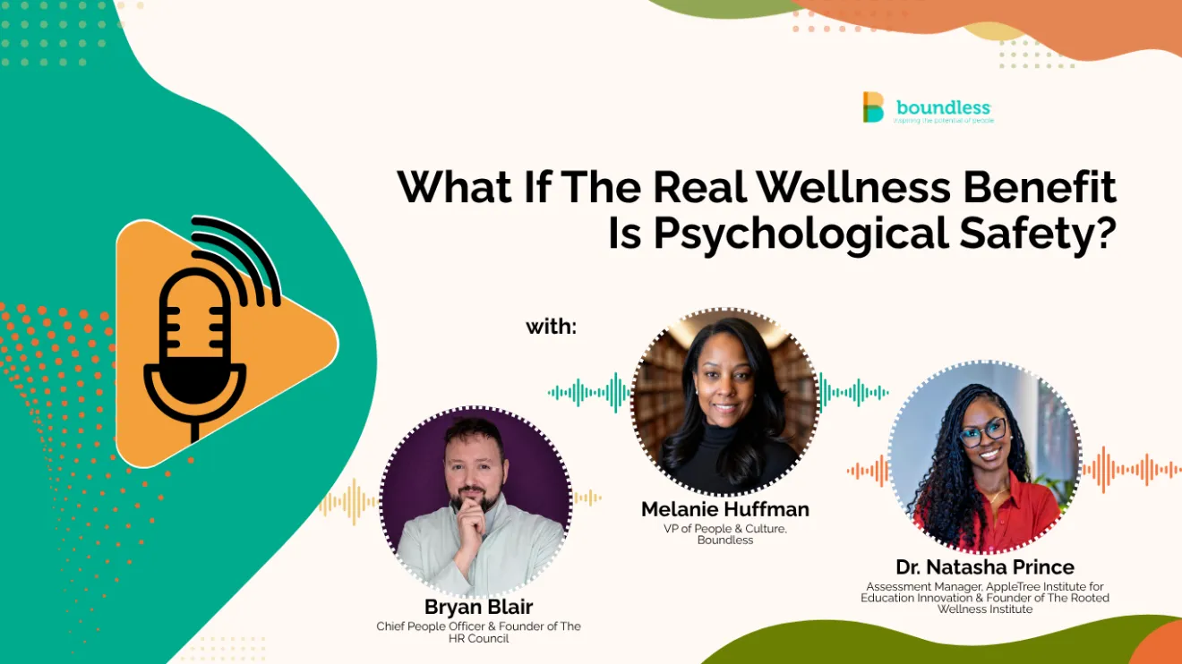 pocast graphic showing guests' headshots, names, titles